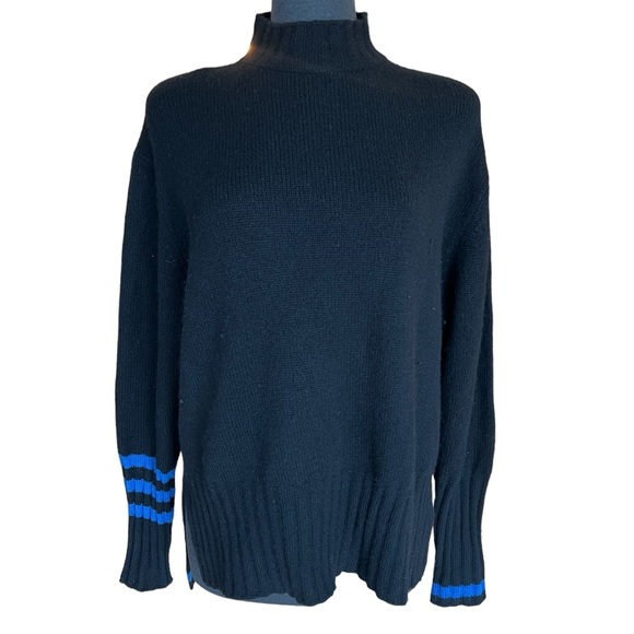 SKULL CASHMERE MOCK NECK SWEATER SIDE SLITS SIZE MEDIUM - Picture 1 of 11